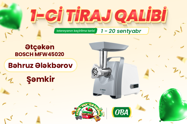 Bosch ətçəkən maşının qalibi