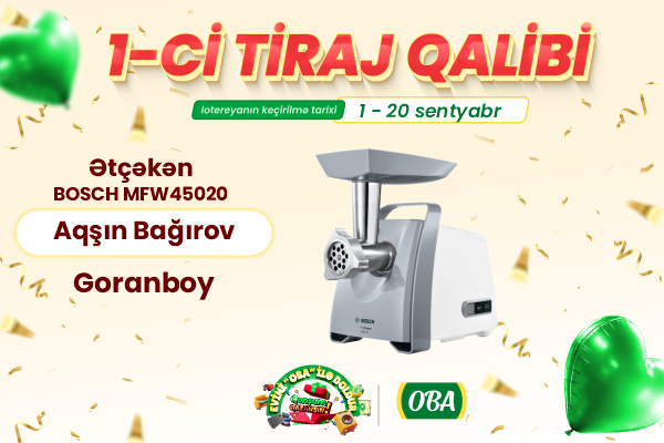 Bosch ətçəkən maşının qalibi